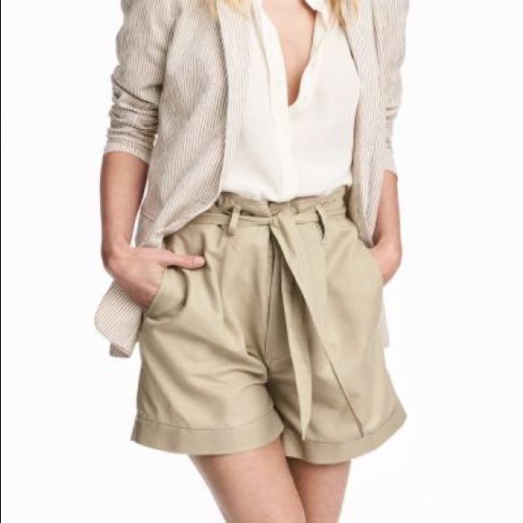 H&M Pants - H&M Linen Blend Shorts with Tie Belt
